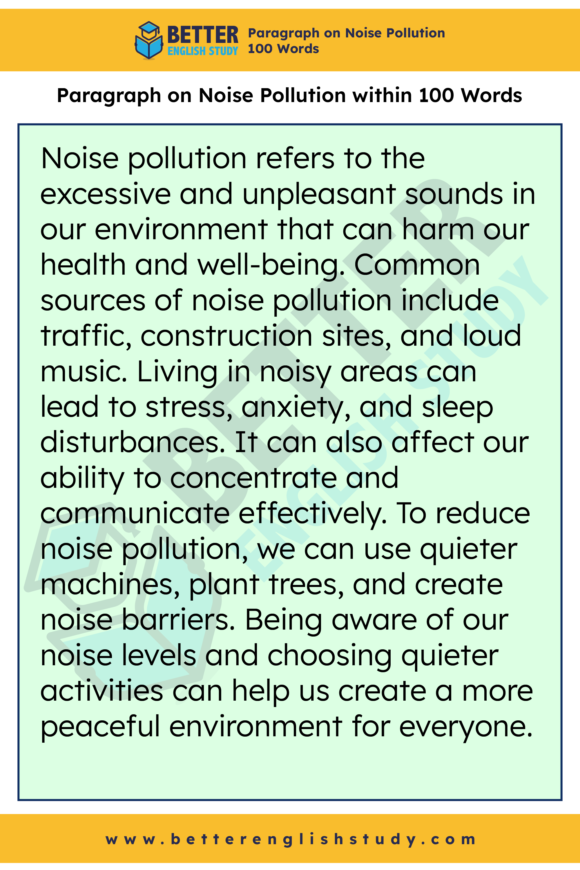 Paragraph on Noise Pollution 100 Paragraph on Noise Pollution 100