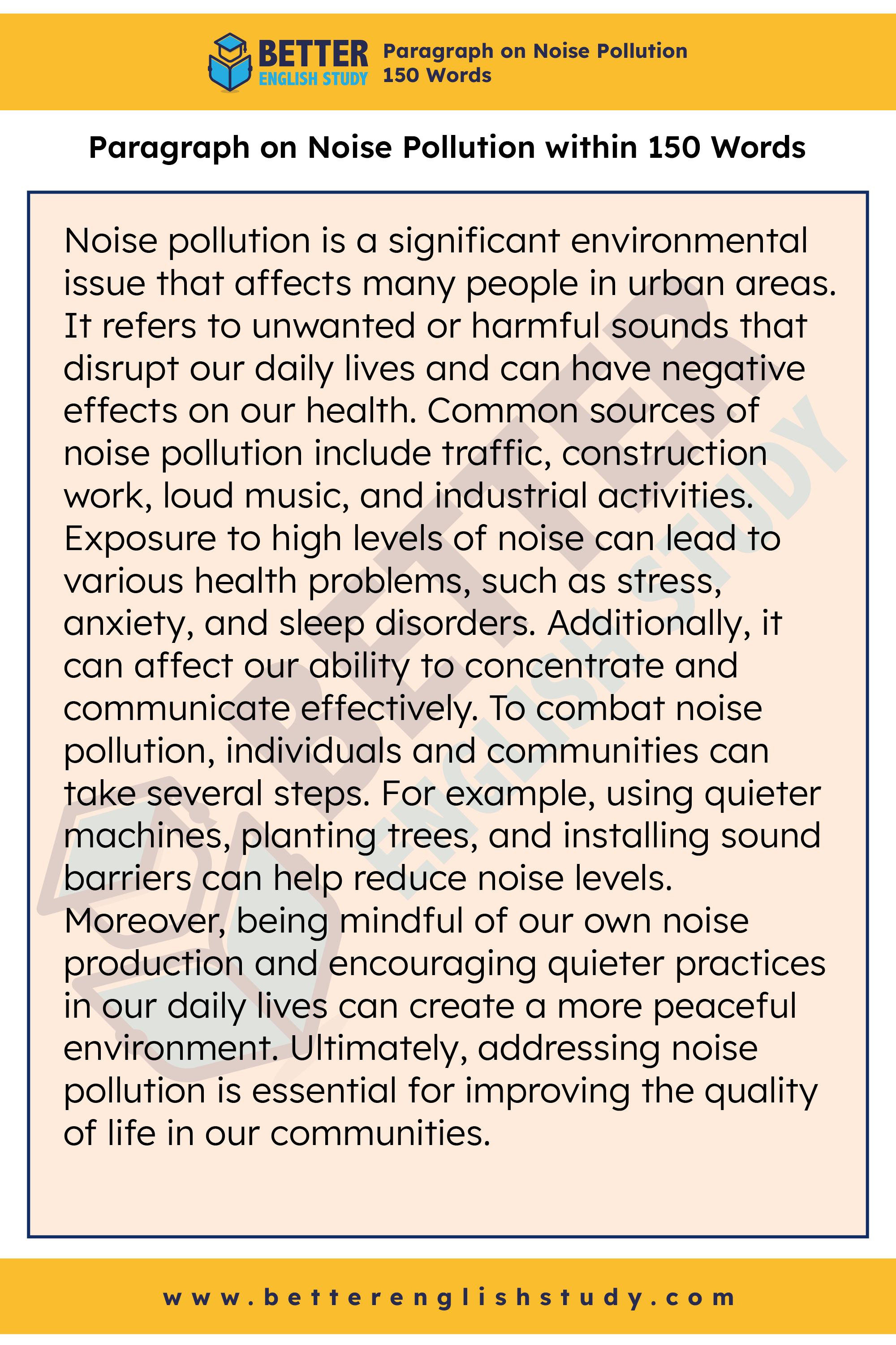 Paragraph on Noise Pollution 150 Paragraph on Noise Pollution 150